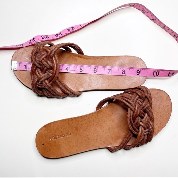 A Detacher Martha Sandal Woven Leather Brown Size 7 - Picture 6 of 8